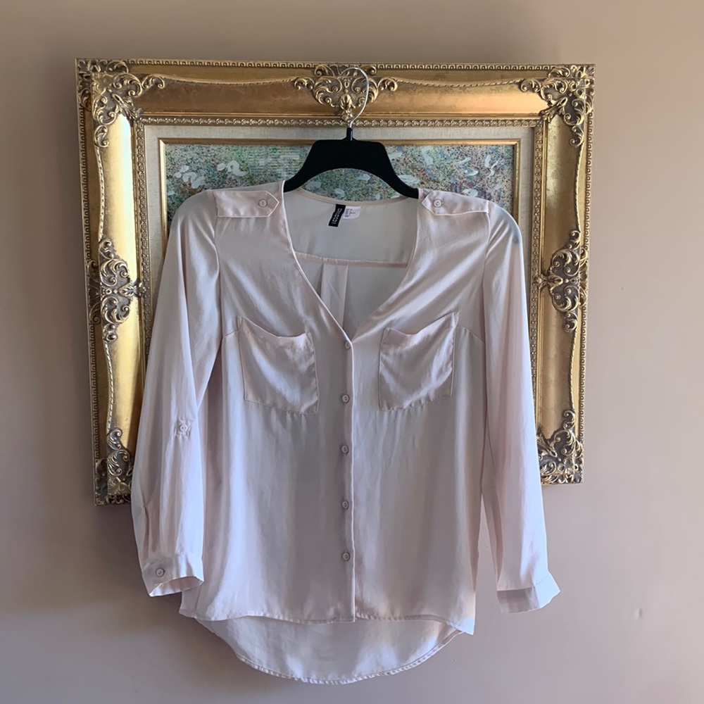 H&M Cream, blush button down blouse